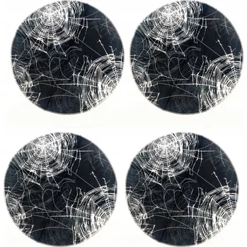prostírání Kulaté prostírání s motivem pavučiny 4ks Halloween Goth