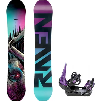 Snowboarding Snowboard komplet Raven Dahlia Carbon Mint/Pink + vázání RAVEN S230 Black/Violet Velikost: 148 cm, Velikost vázání: S/M