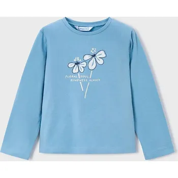 Bavlněné tričko s dlouhým rukávem Mayoral 178.6K.Mini.9BYA modrá 55X, vel. 92