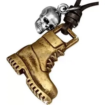 Náhrdelník Přívěsek těžká bota na kůži 29 (Módní náhrdelník, kůže)