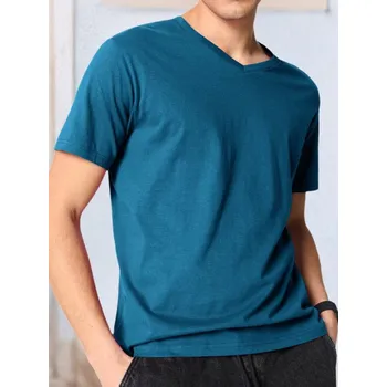 Pánské tričko Sinsay - Tričko s krátkým rukávem - tyrkysová - 1020Z-55K - 1020Z-55K-XS