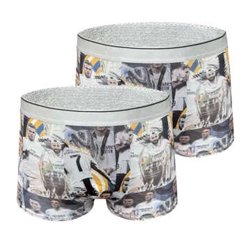 Chlapecké spodní prádlo PeSaiL Chlapecké boxerky s potiskem fotbalisty - Klubové Real Madrid FC (2ks/Balení) Barva: Bílá, Velikost: 3- roky (vel.98)