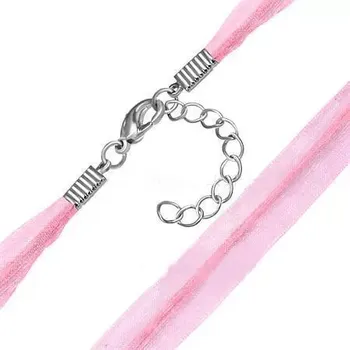 Náhrdelník Módní stuha na krk růžová 62 (Řetízek růžová stužka)