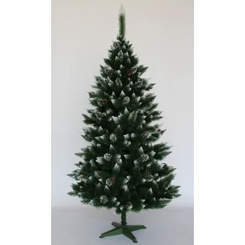 Vánoční stromek JAKS Vánoční stromek borovice zasněžená se šiškami 120 cm zelená 120 cm