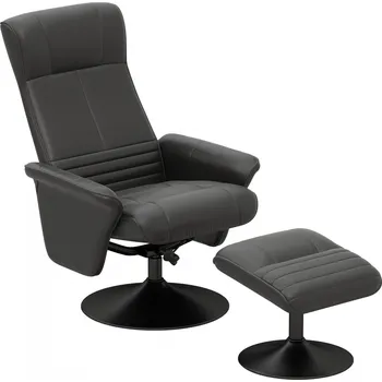 Křeslo Otočné TV křeslo s funkcí polohování s taburetem | černé