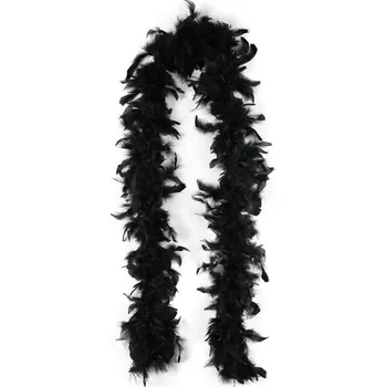 Karnevalový kostým KARNEVAL Boa černé šála s peřím 2m (karnevalový doplněk)