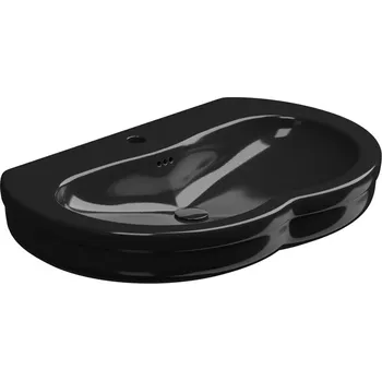 Umyvadlo Time keramické, černé lesklé, 75x51 cm, TILAV75002