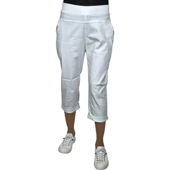 Dámské kalhoty M.Sara Dámské 3/4 kalhoty MALTA Barva: Bílá, Velikost: 4XL-5XL