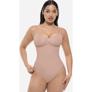 Body Tvarující body na ramínka s klasickým kalhotkovým střihem, NUDE velikost ostatní: XS/S