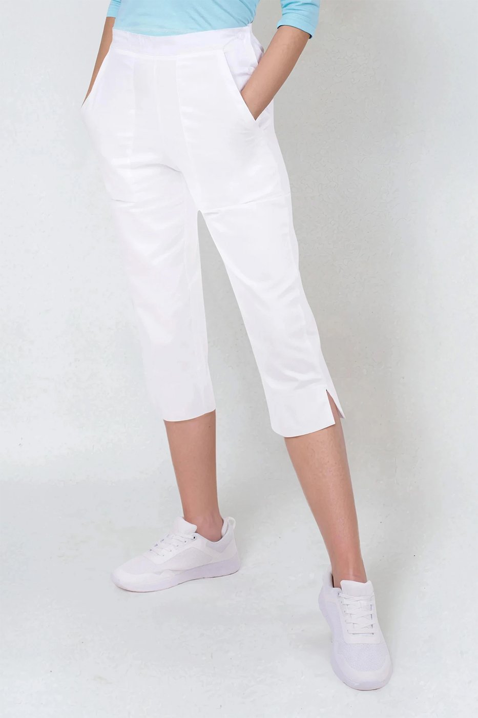 2P SERVIS Kalhoty dámské 3/4 Bocci Capri Bílá 42