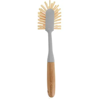 Odkapávač na nádobí Ultra Clean Kartáč na mytí nádobí s bambusovou rukojetí, 28 x 7 x 6 cm, šedý