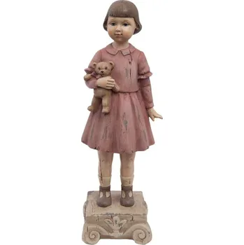 Clayre & Eef - Dekorativní figurka děvčátka s medvídkem 6PR1162