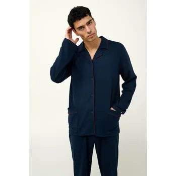 Pánské pyžamo Vamp Pánské bavlněné pyžamo s knoflíky 23683