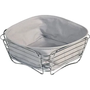 Nákupní košík Košík na pečivo Kesper Košík z nerezové oceli s odnímatelnou látkou 26x26cm