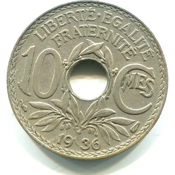 FRANCIE. 10 centimes 1936.