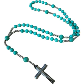 Náhrdelník IZMAEL Náhrdleník Růženec Tyrkysová KP34096