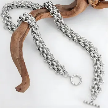 Náhrdelník IZMAEL Dámský náhrdelník ES 38446 – Stříbrná/42cm/13mm KP38446