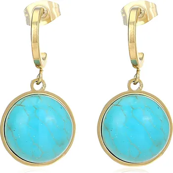 Náušnice IZMAEL Náušnice TO 21667 Zlatá/Tyrkysová KP21667