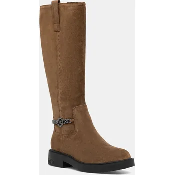 Dámské kozačky Semišové boty Guess FYONAL2 FLFYN2.LEA11.BROWN hnědá 88X, EUR 38