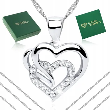 Řetízek STŘÍBRNÝ NÁHRDELNÍK SRDCE ŘETÍZEK PŘÍVĚSEK STŘÍBRO RYZOSTI 925 DÁREK PRO DCERU