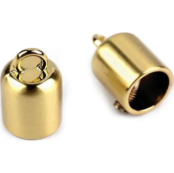 Kovová koncovka na šňůru Ø9 mm, barva 4 zlatá světlá