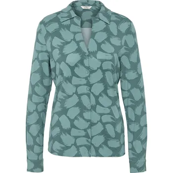 Pánské tričko 713408 - Tchibo - Halenkové triko s knoflíkovou légou a potiskem - pro ženy - vel. XL 48/50 - barva: zelená/s potiskem