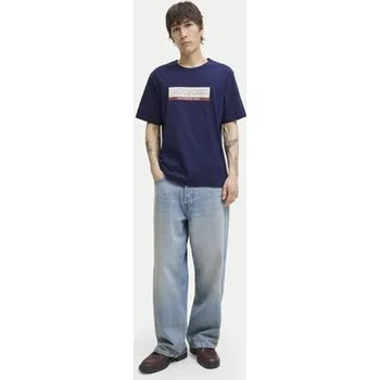 Pánské tričko Jack & Jones T-Shirt Rinwood 12283628 Modrá Regular Fit S