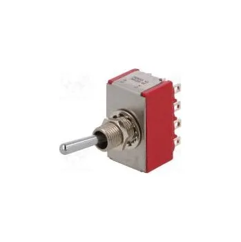 vypínač Přepínač páčkový Polohy 2 4PDT ON-ON 2A/250VAC 5A/28VDC IP40