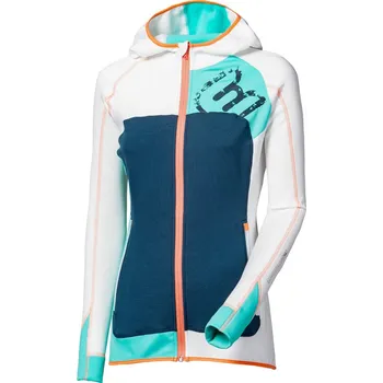 Dámská mikina Progress REBELIA HOODY dámská sportovní mikina s kapucí bílá/mint/petrol Velikost: XL