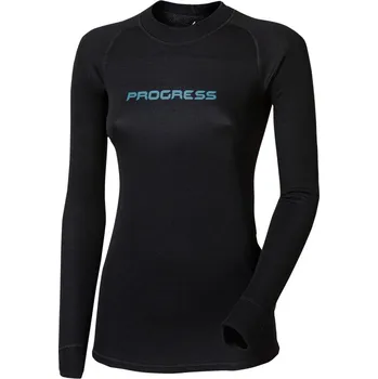 Progress DF NDRZ PRINT dámské termo tričko dlouhý rukáv černá/mint Velikost: XL