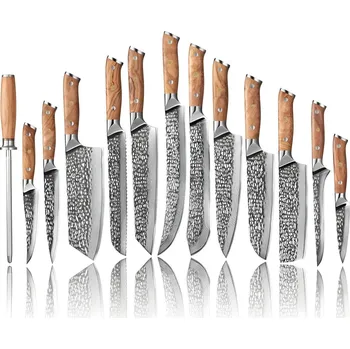 Kuchyňský nůž Sada damaškových kuchyňských nožů ZA 37486 Hnědá