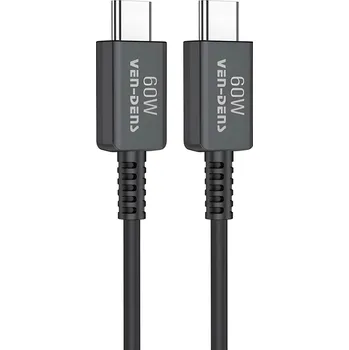 Datový kabel Ven Dens Datový a Nabíjecí Kabel (USB Type C na USB Type C) 60W 1.8 m Černá