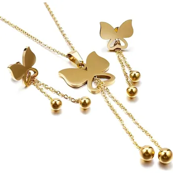 Souprava šperků IZMAEL Set NA 15191 Zlatá KP15191