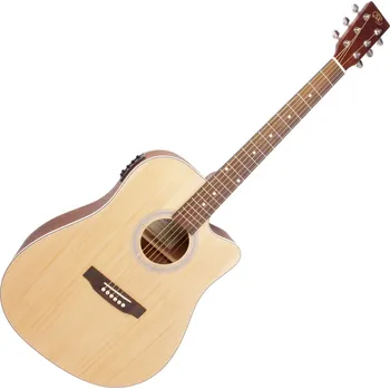Kytara SX SD204CE Natural Elektroakustická kytara Dreadnought