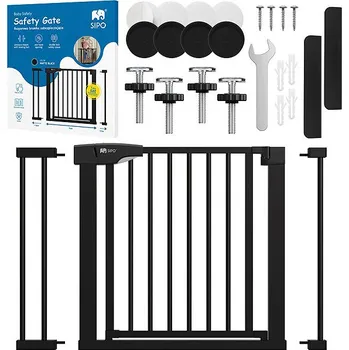 Dětská zábrana Sipo Set zábrany 75 cm a 2 ks nástavců 7 a 14 cm Black