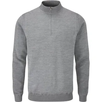 Ping Croy Lined Half Zip pánský svetr, french grey marl pánské, 3XL