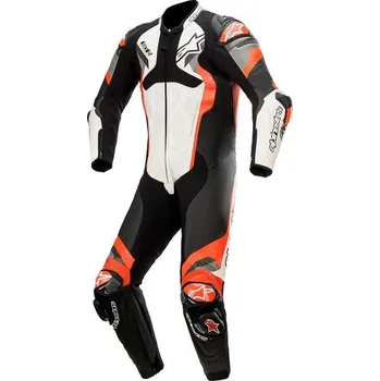 Moto kombinéza Jednodílná kombinéza ATEM 4, ALPINESTARS (bílá/černá/červená fluo/šedá) 48