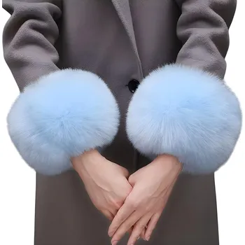 Čepice Kožešinové manžety Modrá