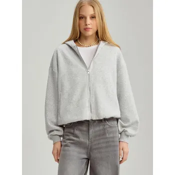 Dámská móda Mikina na zip s&nbsp;kapucí - L - House - světle šedá - 535GS-09M