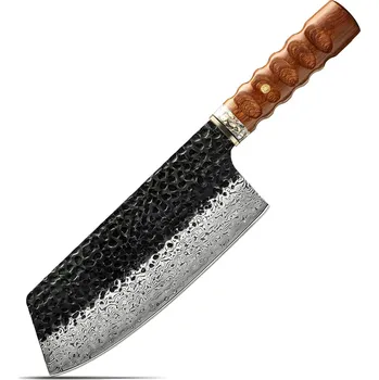 Kuchyňský nůž IZMAEL Damaškový kuchyňský nůž KE 37349 Cleaver/Hnědá 18.5 cm