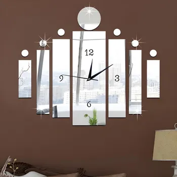 Hodiny IZMAEL Nástenné nalepovacie hodiny PA-23946 stříbrná