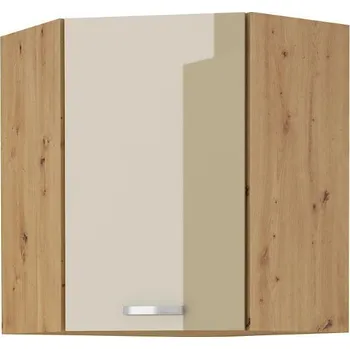 Kuchyňská skříňka 60 x 60 GN-72 1F 45° Horní skříňka rohová ARTISAN CAPPUCCINO lesk/dub artisan
