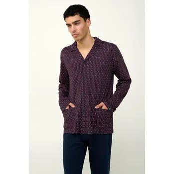 Pánské pyžamo Vamp Pánské bavlněné pyžamo s knoflíky 23613