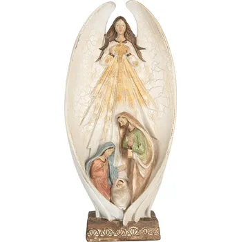 Bytová dekorace Clayre & Eef - Dekorativní figurka anděla se svatou rodinou 6PR5757