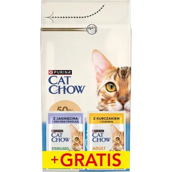 PURINA Cat Chow 3v1 Krůtí bohaté krmivo 1,5kg + 2 sáčky ZDARMA