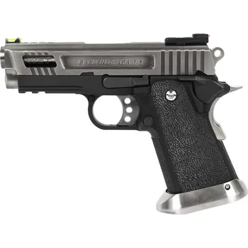 Airsoftová zbraň WE Airsoftová pistole HI-CAPA 3.8 Velociraptor - celokov, blowback - stříbrný