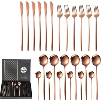 Příbor 24 dílná sada příborů QU 26399 Zl.Růžová