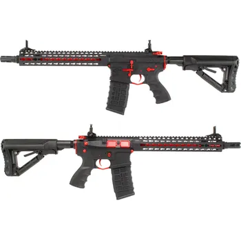 Airsoftová zbraň G&G Airsoftová zbraň CM16 SRXL Red Edition, Sportline, černá, elektronická spoušť