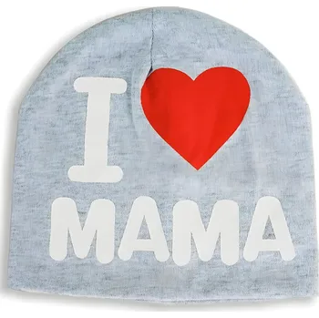 Čepice Čepice I love mama Šedá