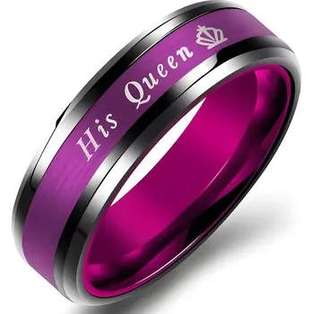 Prsten IZMAEL Prsten My Queen Černá/Fialová KP32107 55mm KP32107